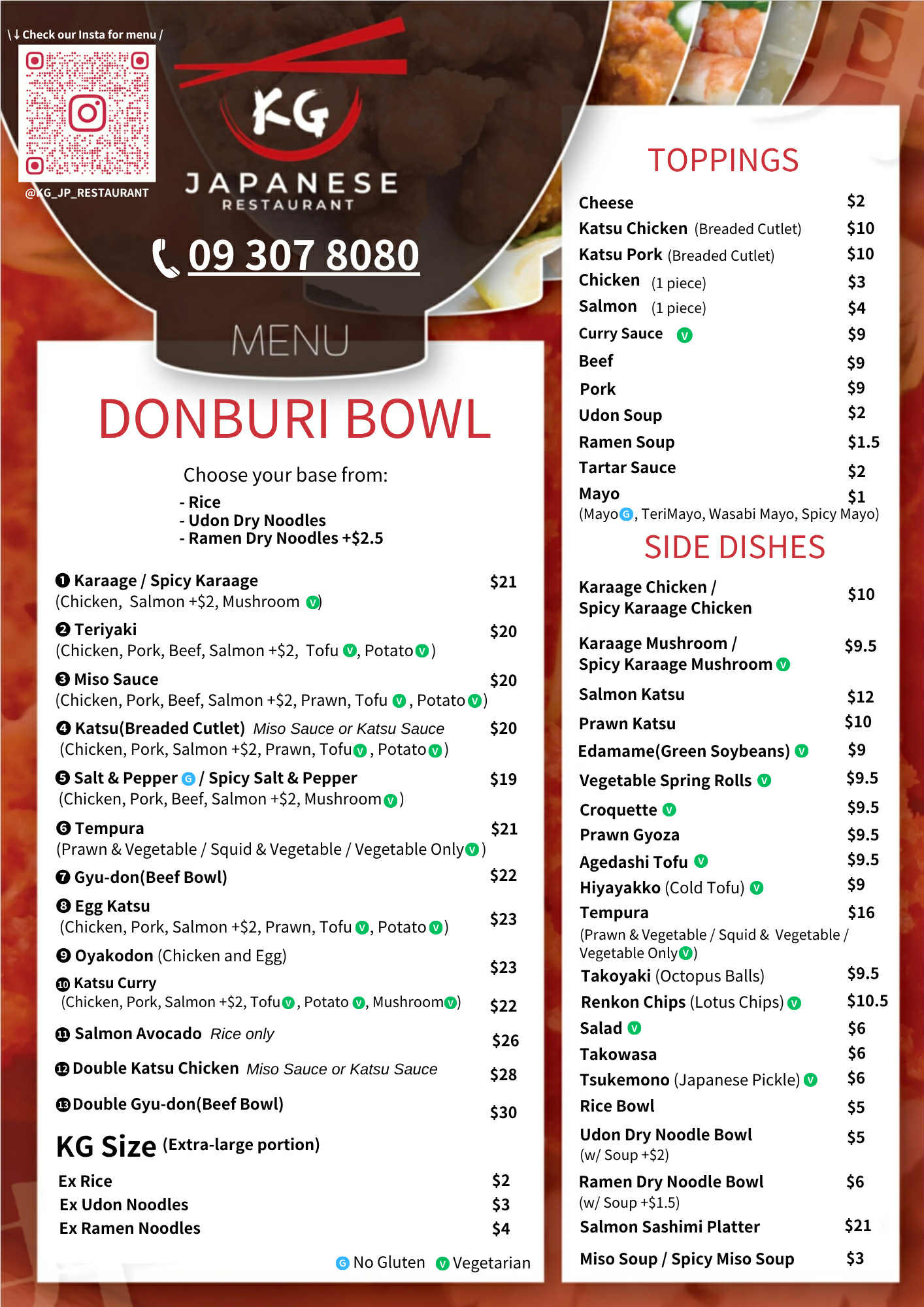 Donburi Menu
